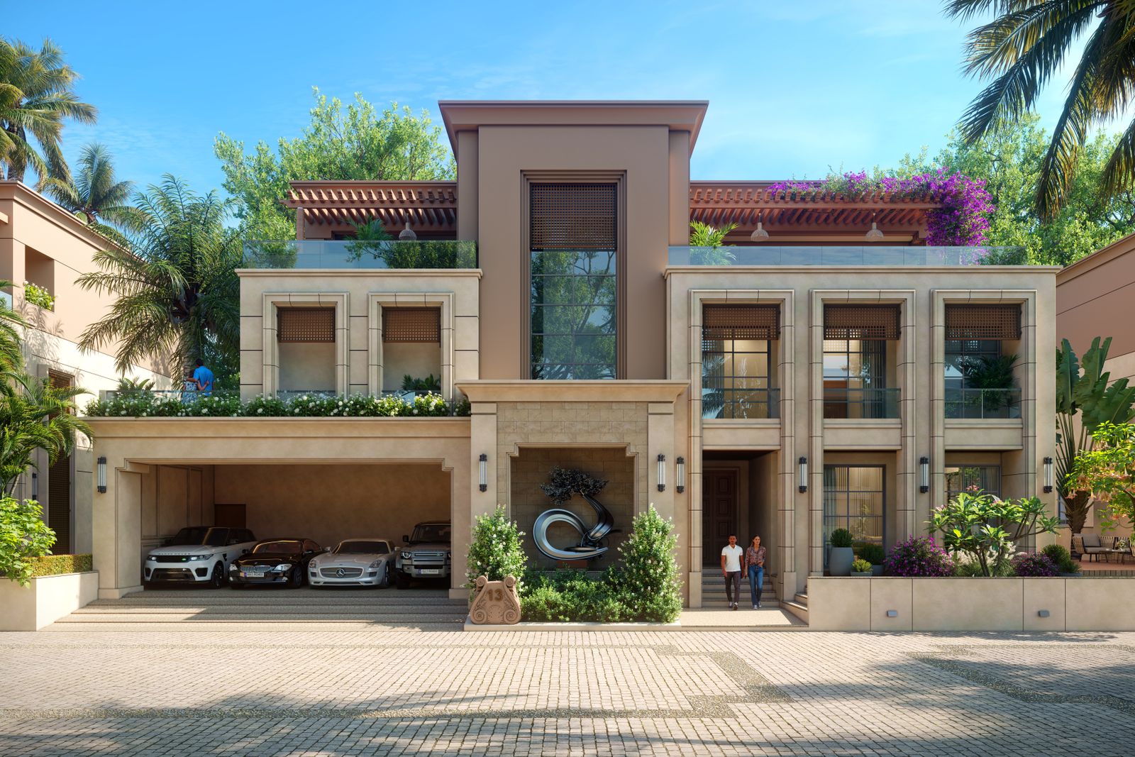 Вид на район Jumeirah Village Circle в Дубае