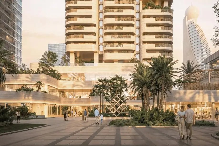 Nine Collective tower and podium in Al Kifaf — developer render