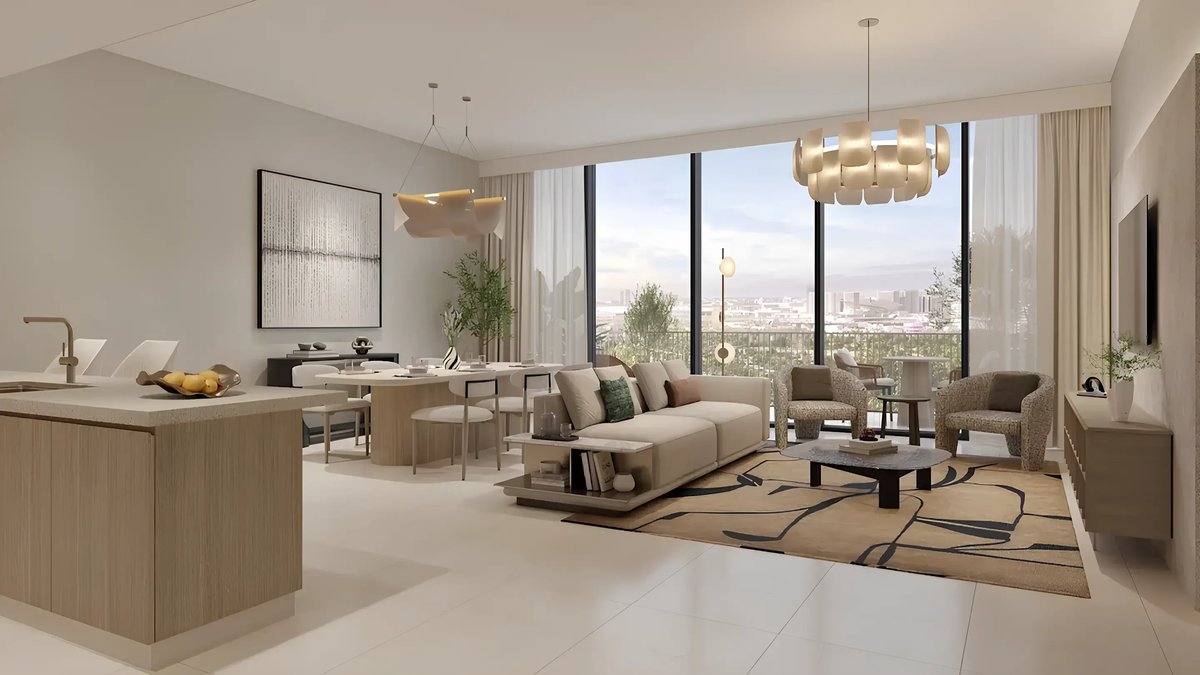 Living room in a Roudah apartment — developer render